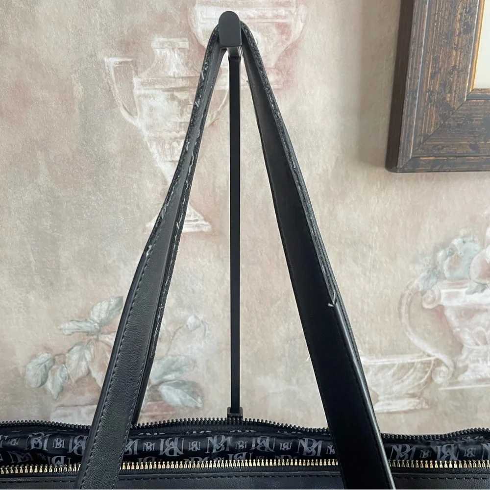 Badgley Mischka Black Quilted Tote with Gold Stud Detailing - Picture 10 of 13